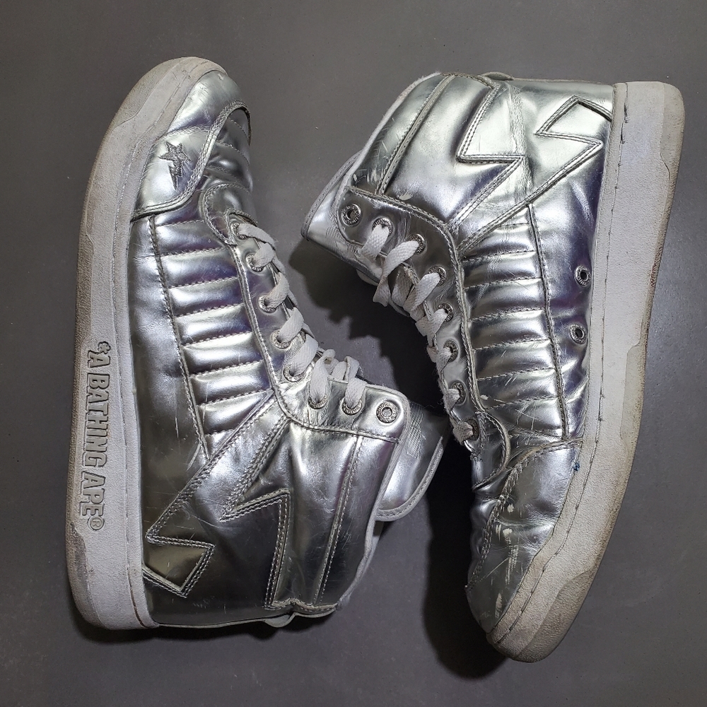 BAPE Bapesta 88 High Top Silver NIB